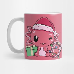 Cute Christmas Axolotl Cartoon Mug